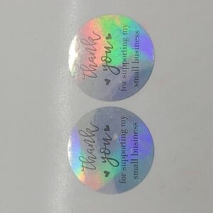 500 Holographic Thank You Stickers, 1 Inch, NWT